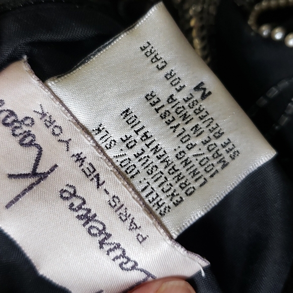 Laurence Kazar NWT Black 100% Silk Sequined & Beaded Blouse - Picture 6 of 11